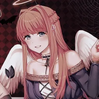 📄 Anime, Fille, Ailes, Ange, Halloween telegram sticker