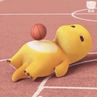🍼 dinosaurier, cartoon, gelb, basketball, niedlich, maskottchen telegram sticker