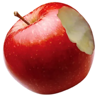 🍎 りんご, フルーツ, 食べ物, 赤, 健康的, かじられた telegram sticker