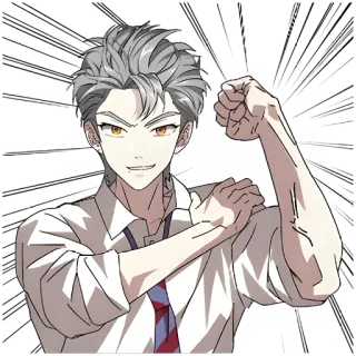 💪 Anime, Personaje, Masculino, Hombre, Arte telegram sticker