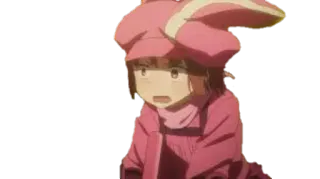 😦 Anime, Dziewczyna, Różowy, Kapelusz, Słodkie telegram sticker