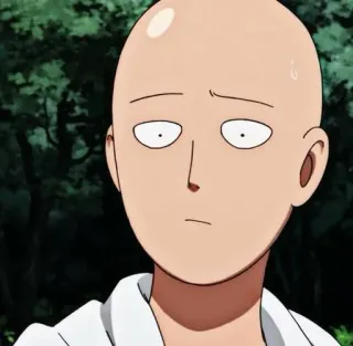 🪶 Saitama One-Punch Man Saitama, One-Punch Man, anime, eroe, calvo, serio whatsapp sticker