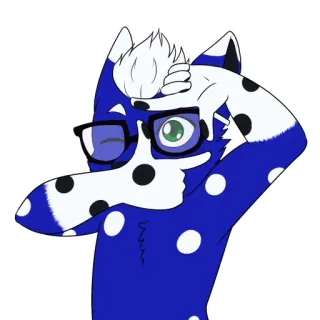 🤨 Furry, Personagem, Antropomórfico, Óculos, Dab whatsapp sticker