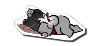 🍙 schlafend, Katze, schläfrig, Bett, Kissen telegram sticker