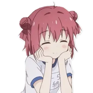 😊 5 納莉 anime, girl, cute, school uniform, japanese, happy, bun hairstyle telegram sticker