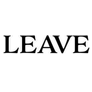 📛 LEAVE лист, слово, текст, белый, черный telegram sticker