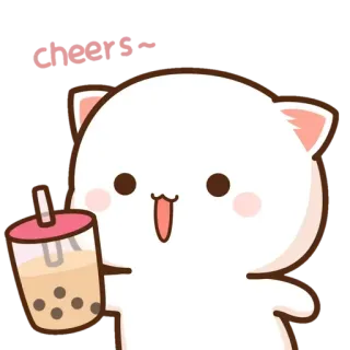 🧋 cheers Katze, Boba, Getränk, süß, Prost telegram sticker