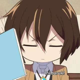 🧳 Ini buruk! Anime, Chibi, Personnage, Livre, Indonésien, Mauvais telegram sticker