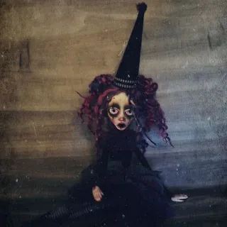 🤡 poupée, effrayant, sorcière, Halloween, peur, sinistre telegram sticker