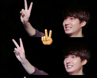 ✌ peace sign, gesture, emoji, korean telegram sticker