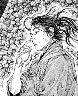 ⚔ Miyamoto Musashi Vagabond musashi, miyamoto, vagabond, manga, samurái whatsapp sticker