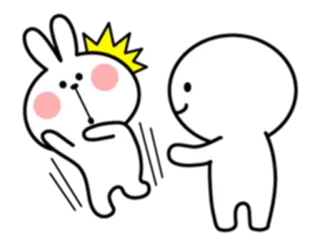 😥 кролик, персонаж, стикер, дружба, мультфильм, иллюстрация telegram sticker