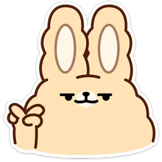 ✌️ 兔子, 和平标志, 可爱, 卡通, 动物, 卡哇伊 telegram sticker