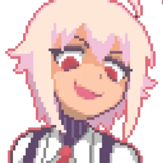 😅 аниме девушка, пиксель арт, каваи, милый, наклейка telegram sticker