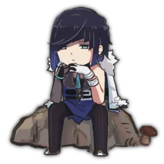 😐 Yelan Genshin Impact yelan, genshin impact, gra wideo, postać, słodki, chibi telegram sticker