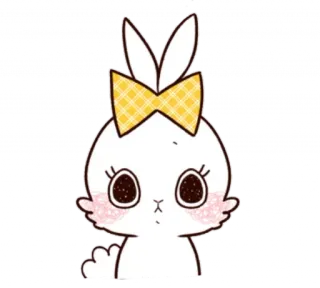 ☹️ animal, mignon, lapin, lapin, kawaii, dessin animé whatsapp sticker