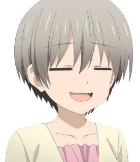 ☺️ Uzaki Hana Uzaki-chan Wants to Hang Out! Аниме, Uzaki-chan Wants to Hang Out!, Узаки Хана, милая, аниме девушка, улыбается telegram sticker