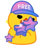 🆓 FREE canard, dessin animé, gratuit, étoile, casquette, LGBT whatsapp sticker