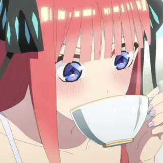 📱 Nino Nakano The Quintessential Quintuplets Anime, Fille, Thé, Nino Nakano, Quintessential Quintuplets telegram sticker