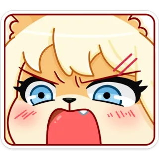 😦 漫画, 動物, 怒り, かわいい, ステッカー whatsapp sticker