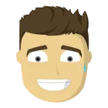 😅 脸, 微笑, 男人, 头, 肖像, 卡通 telegram sticker