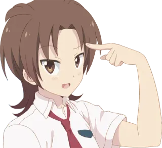 🧠 Anime, Uniforme escolar, Apontando, Personagem, Desenho animado telegram sticker