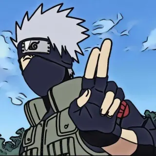 ✌️ Kakashi Naruto 旗木卡卡西, 火影忍者, 动漫, 漫画, 忍者, 角色 telegram sticker