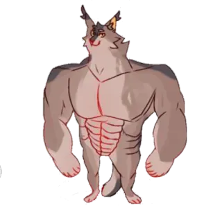 💪 muskulös, Muskeln, Tier, Cartoon telegram sticker