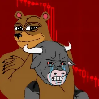 🍓 Aktienmarkt, Bulle, Bär, Finanzen, Investment, Meme telegram sticker