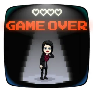 💀 GAME OVER ゲームオーバー, レトロ, ピクセルアート, Bitmoji, 悲しい, 失敗 telegram sticker