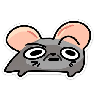 🤨 souris, dessin animé, animal, autocollant, mignon, drôle telegram sticker