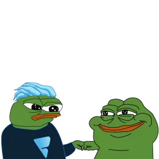 ✊ Pepe der Frosch, Faustcheck, Meme, Internetkultur, Cartoon, grüner Frosch telegram sticker