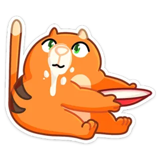 🐈 gato, laranja, engraçado, animal, desenho animado telegram sticker