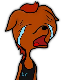 😭 weinen, traurig, tränen, cartoon, hund, tier telegram sticker