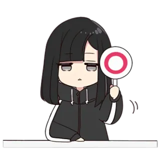 😳 Anime, Chica, Ok, Círculo, Positivo, Aprobación whatsapp sticker