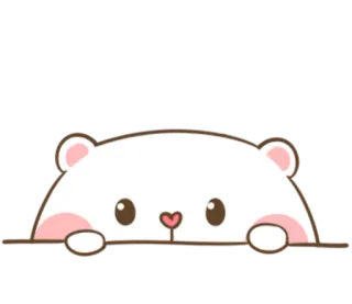 🐽 fofo, animal, urso, desenho animado, espiando, kawaii telegram sticker