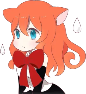 😞 Аниме, Девушка-кошка, Каваий, Милый, Манга telegram sticker
