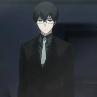 😐 Arima Kishou Tokyo Ghoul Аниме, Манга, Токийский гуль, Арима Кишо, Персонаж, Интеллектуал, Очки telegram sticker