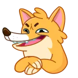 😈 สุนัขจิ้งจอก, ยิ้มเยาะ, สัตว์, การ์ตูน whatsapp sticker
