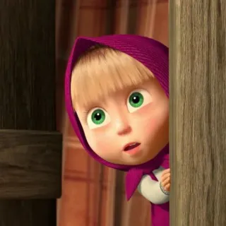 😯 Masha Masha and the Bear cartoon, animatie, meisje, kinderen, schattig telegram sticker