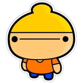 😐 personnage, dessin animé, autocollant, jaune, orange, kawaii telegram sticker