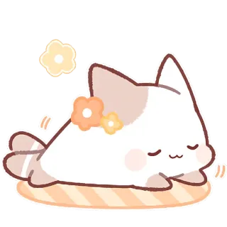 😌 cat, cute, flower, kawaii, animal telegram sticker