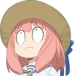 👒 Anya Forger Spy × Family Anime, Sticker, Dessin animé, Anya Forger, Spy x Family, Tête drôle, Mignon telegram sticker