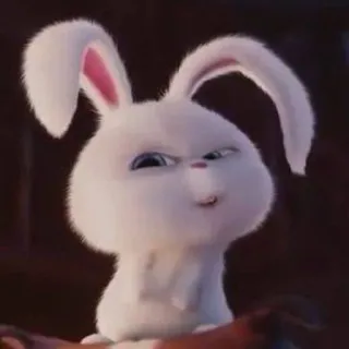 😤 Snowball The Secret Life of Pets lapin, blanc, mignon, drôle, animal, animal de compagnie, dessin animé telegram sticker