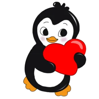 ❤️ pinguino, cuore, amore, carino, animale, San Valentino whatsapp sticker