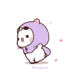 💜 Peach&Goma ลูกพีช, goma, สติกเกอร์, หมี, น่ารัก, คาวาอิ, อนิเมชั่น whatsapp sticker