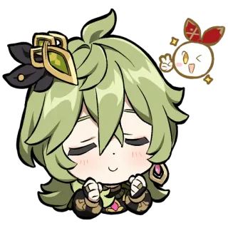 😊 Collei Anime, Sticker, Mignon, Genshin Impact, Jeu vidéo, Collei telegram sticker