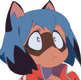 😨 Michiru Kagemori BNA anime, cartoni animati, scioccato, stupito, carino telegram sticker