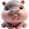 Малыш-бегемотик @Nyasticks telegram emojis 💋