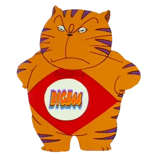 😤 Digger 漫画, 猫, オレンジ, 掘削機 telegram sticker
